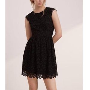 Aritzia Black Lace Cap Sleeve Dress